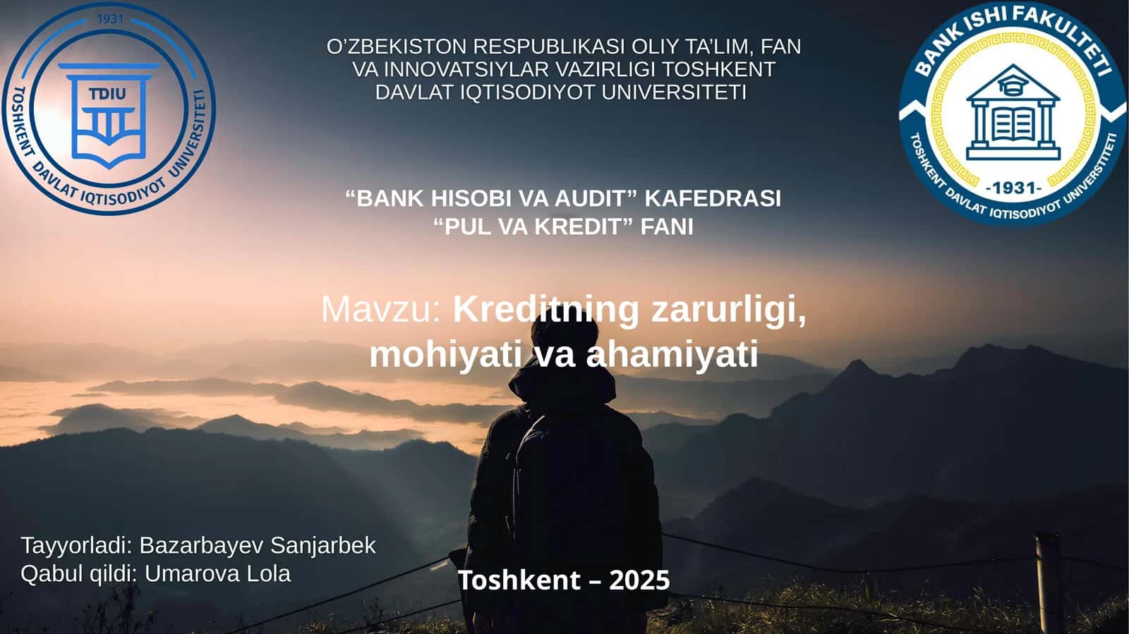 Kreditning zarurligi, mohiyati va ahamiyati 1