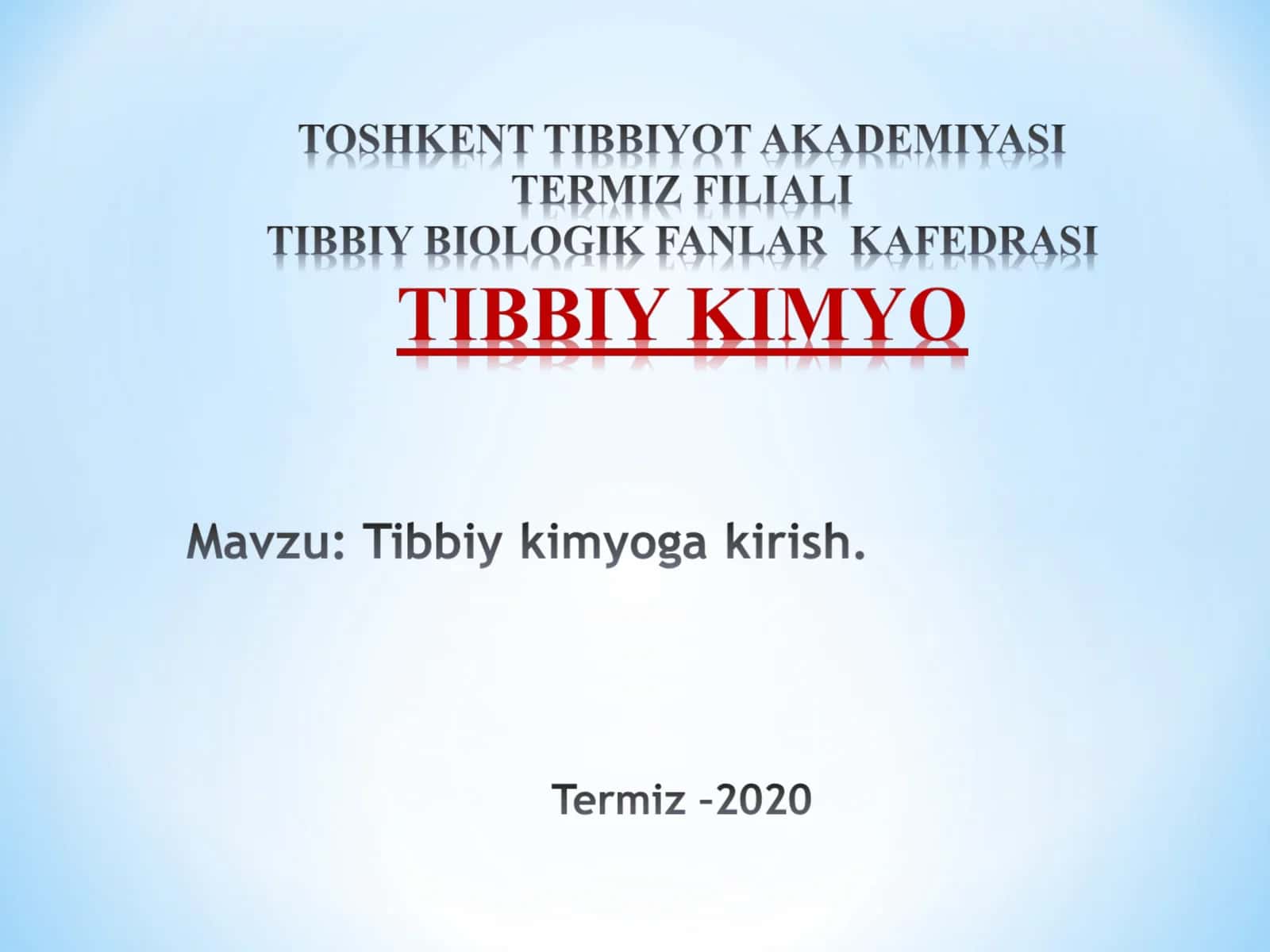 Kimyo bizning hayotimizda 1