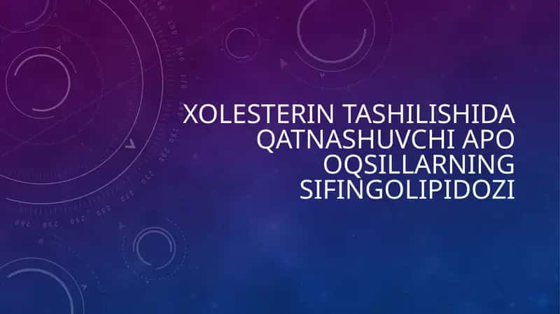 Xolesterin tashilishida qatnashuvchi APO oqsillarning sifingolipidozi 1