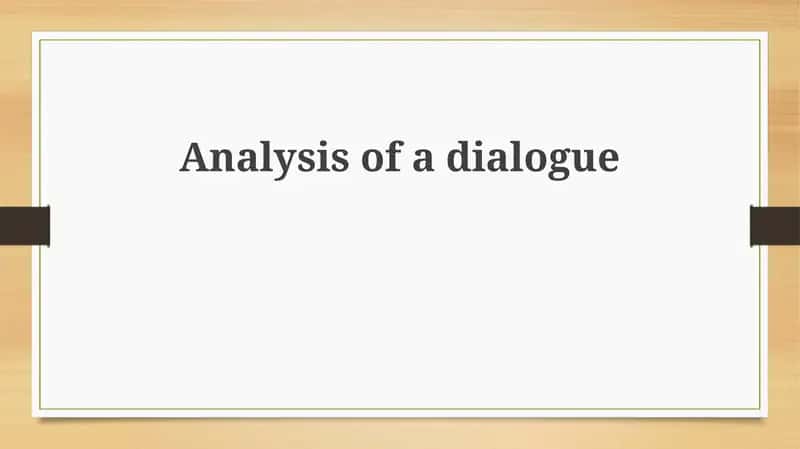 Analysis of a dialogue 1