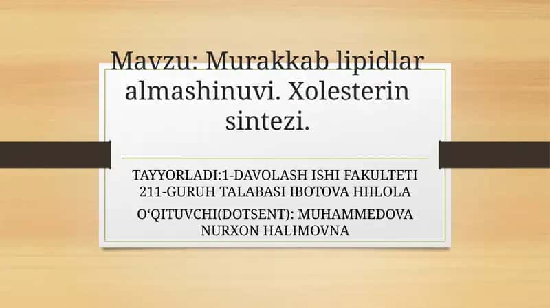 Xolesterinsintezi 1