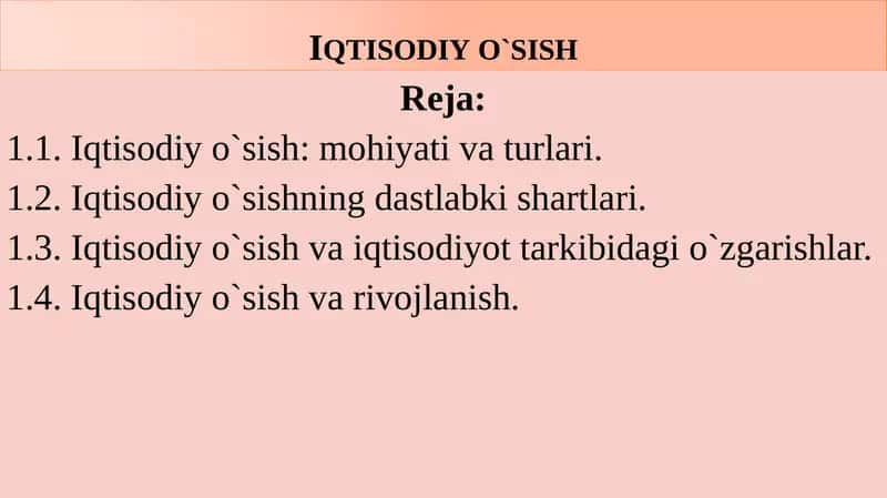 Iqtisodiy o`sish 1