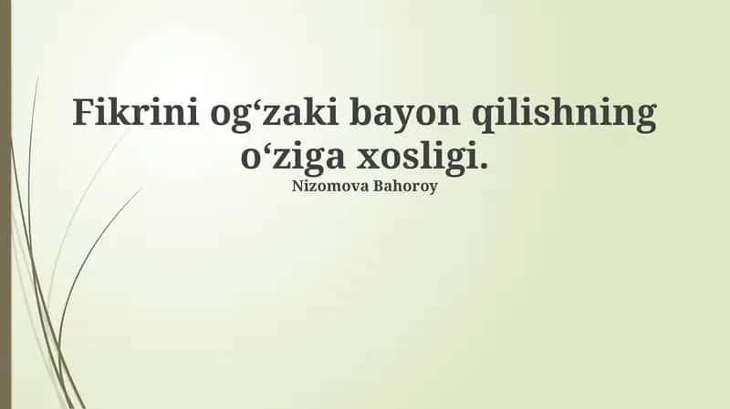Ogʻzaki Nutqning Taʼsiri va Samaradorligi 1
