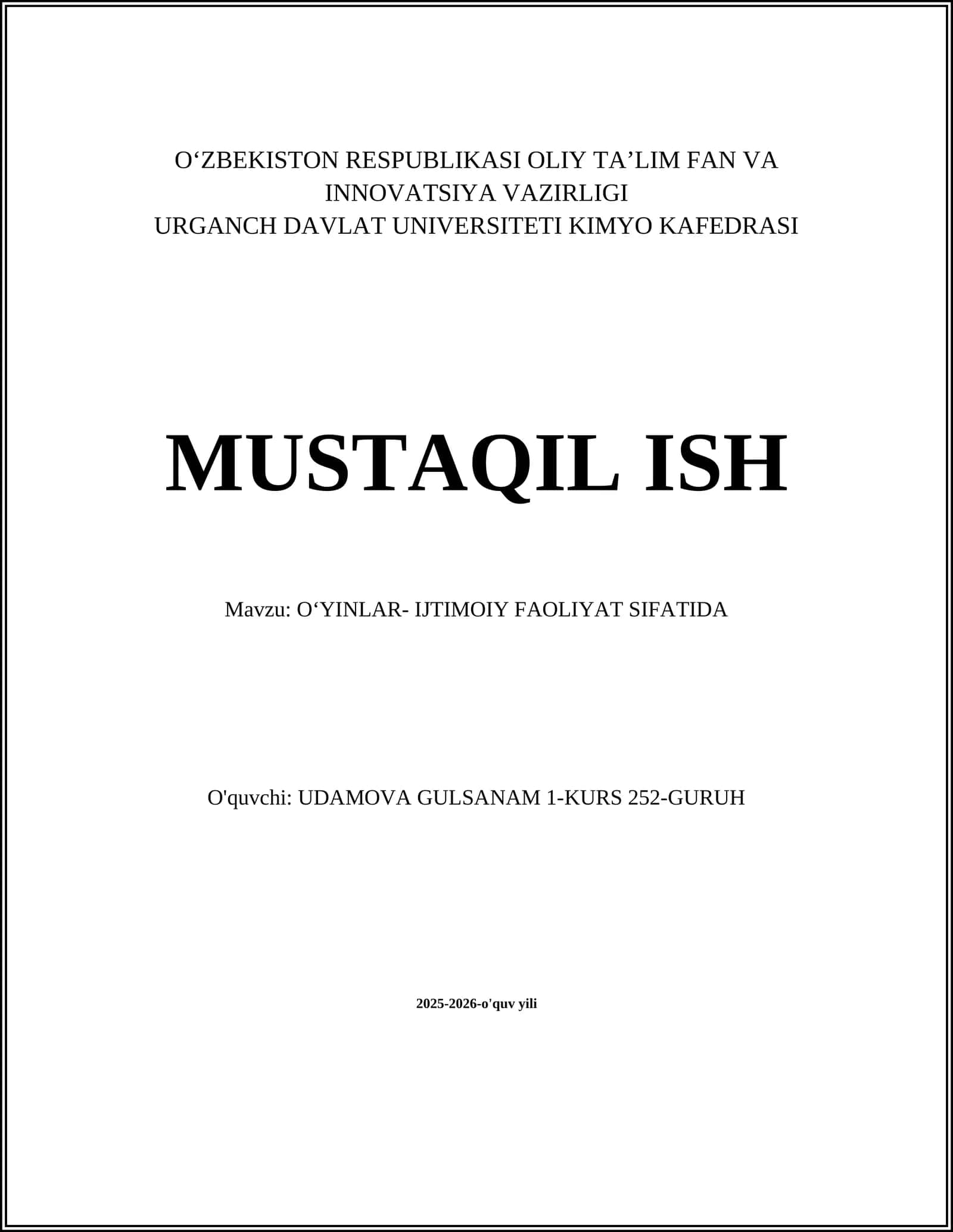 OʻYINLAR- IJTIMOIY FAOLIYAT SIFATIDA 1