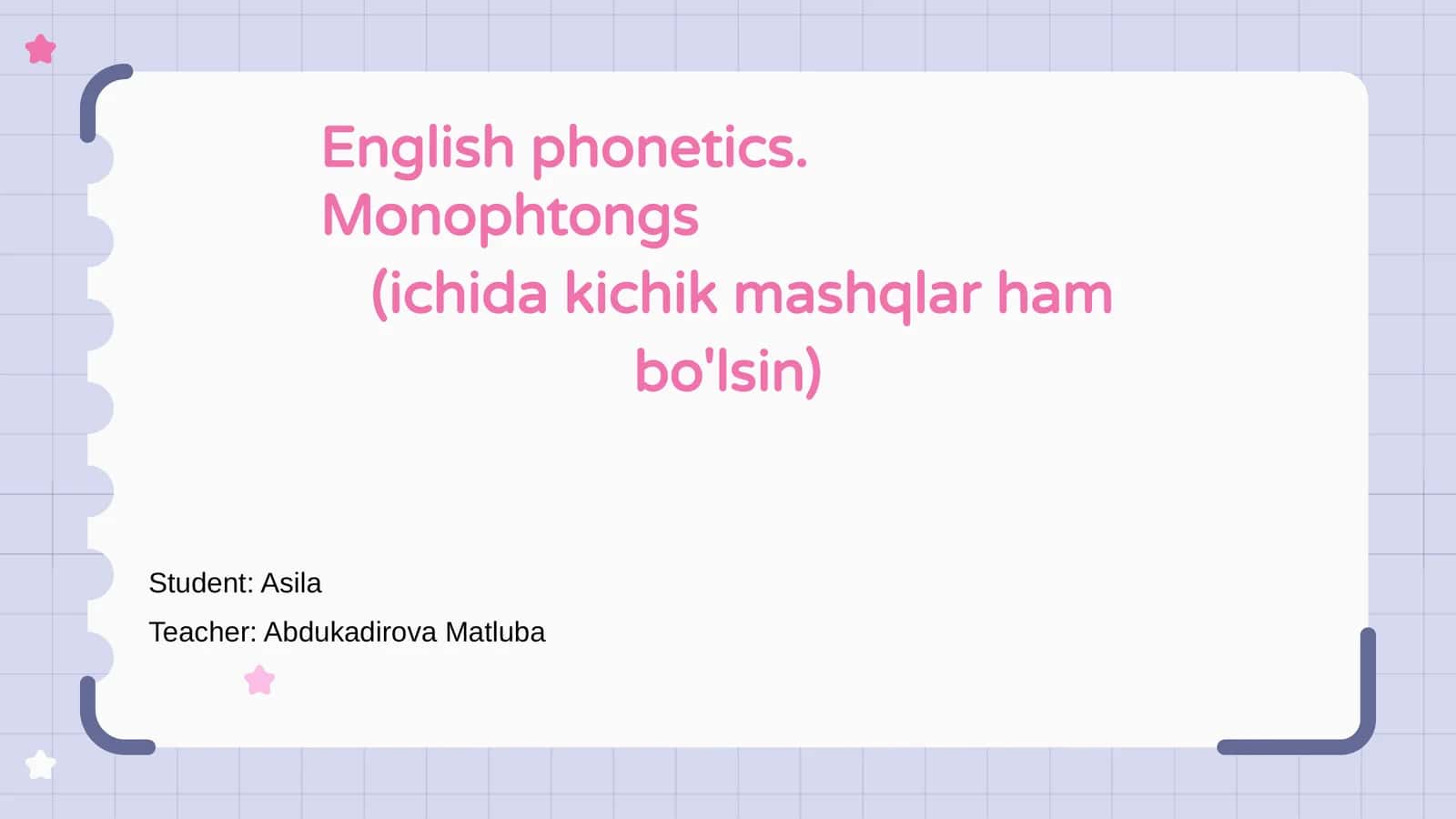 English phonetics. Monophtongs 1