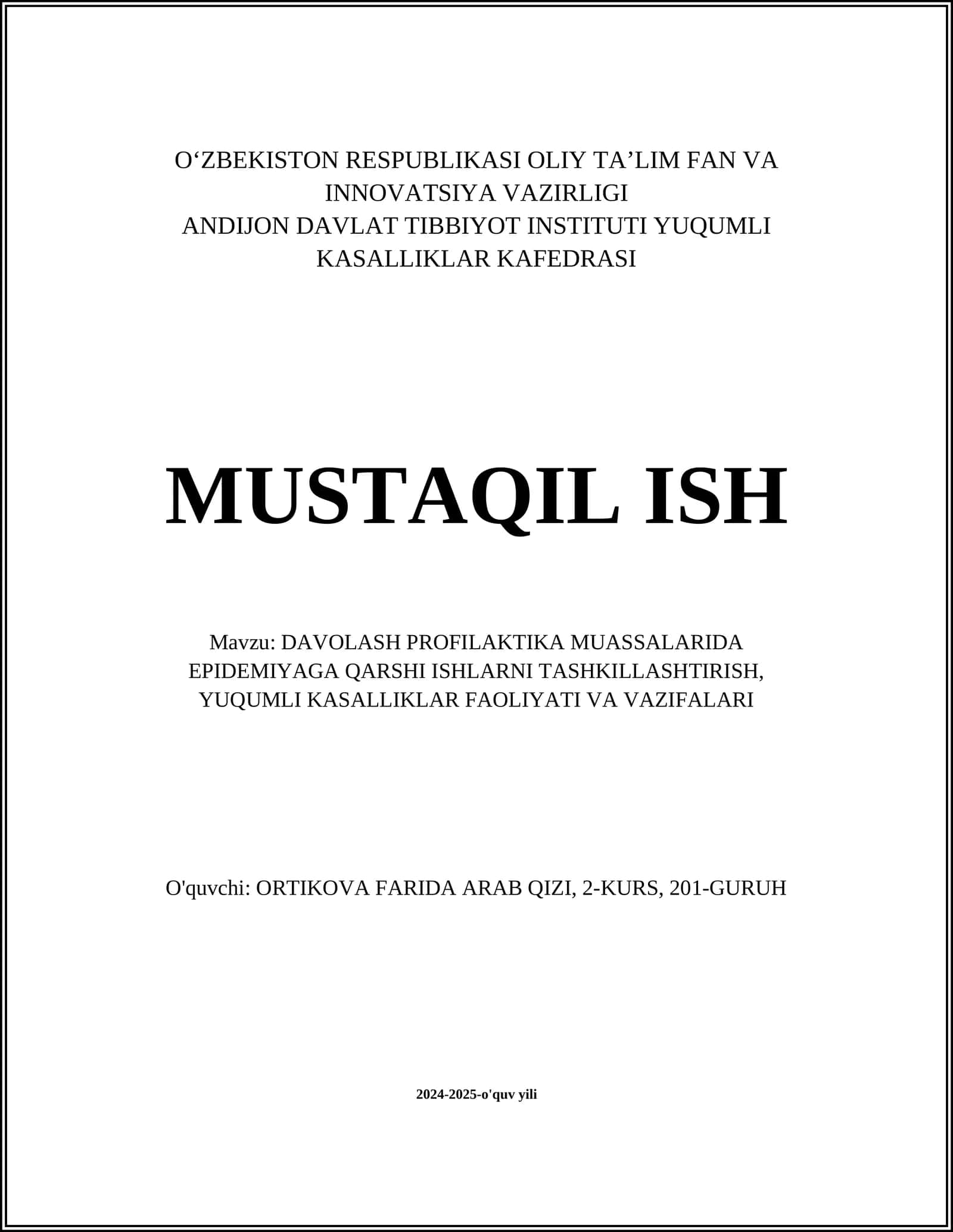 YUQUMLI KASALLIKLAR KAFEDRASI 1