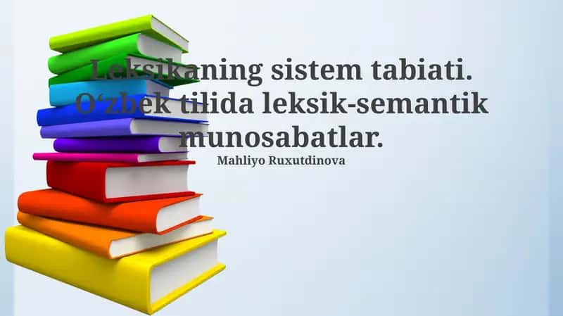 Tabiatning leksik tizimi 1