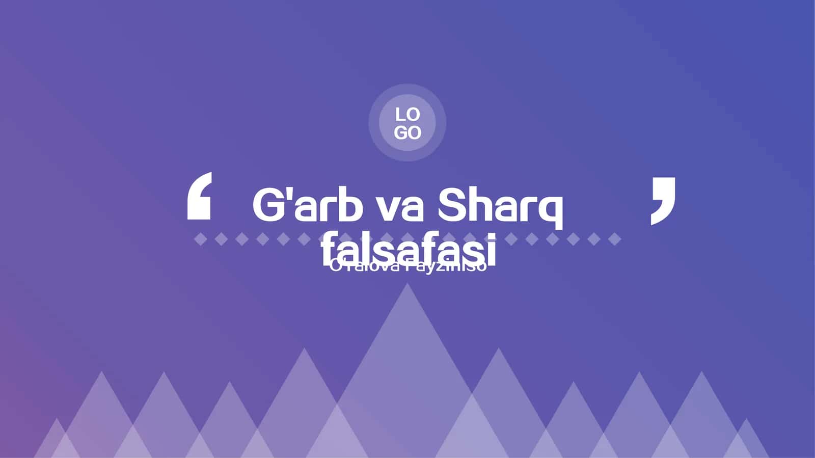 G'arb va Sharq falsafasi 1