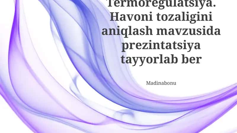 Termoregulyatsiya Mexanizmlari va Atrof-muhit Omillari 1