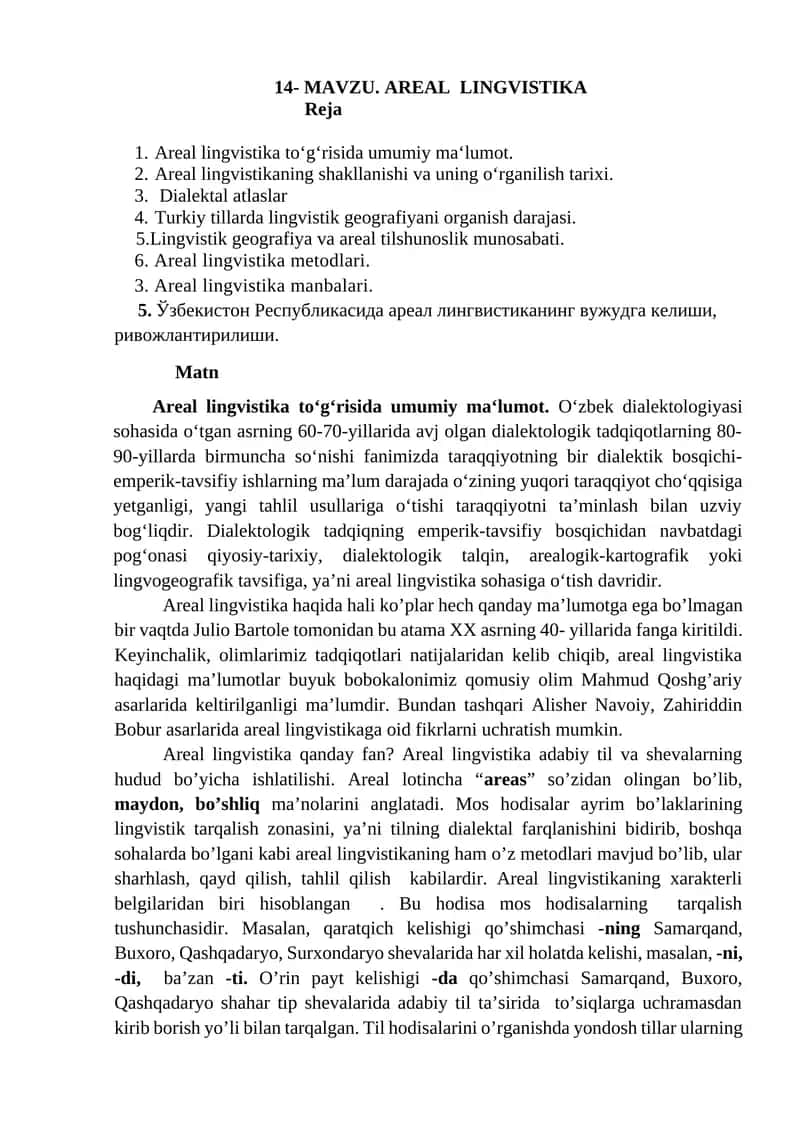 Areal lingvistika 1