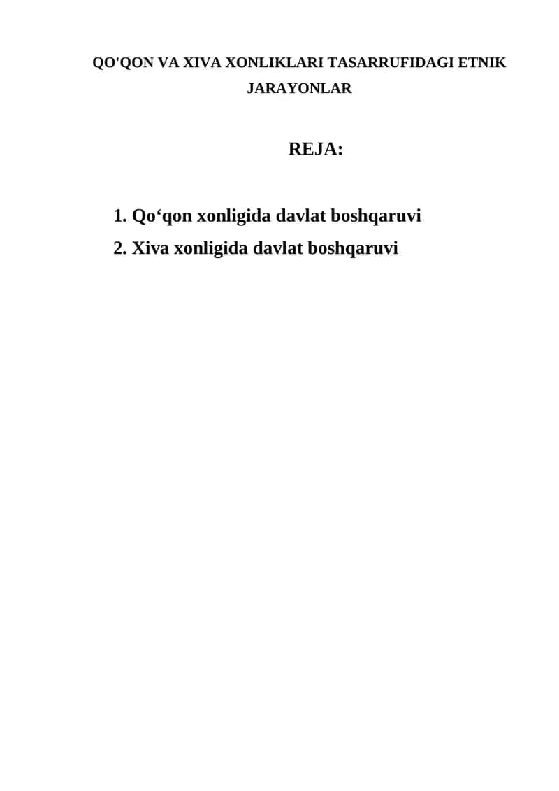 QO'QON VA XIVA XONLIKLARI TASARRUFIDAGI ETNIK JARAYONLAR 1