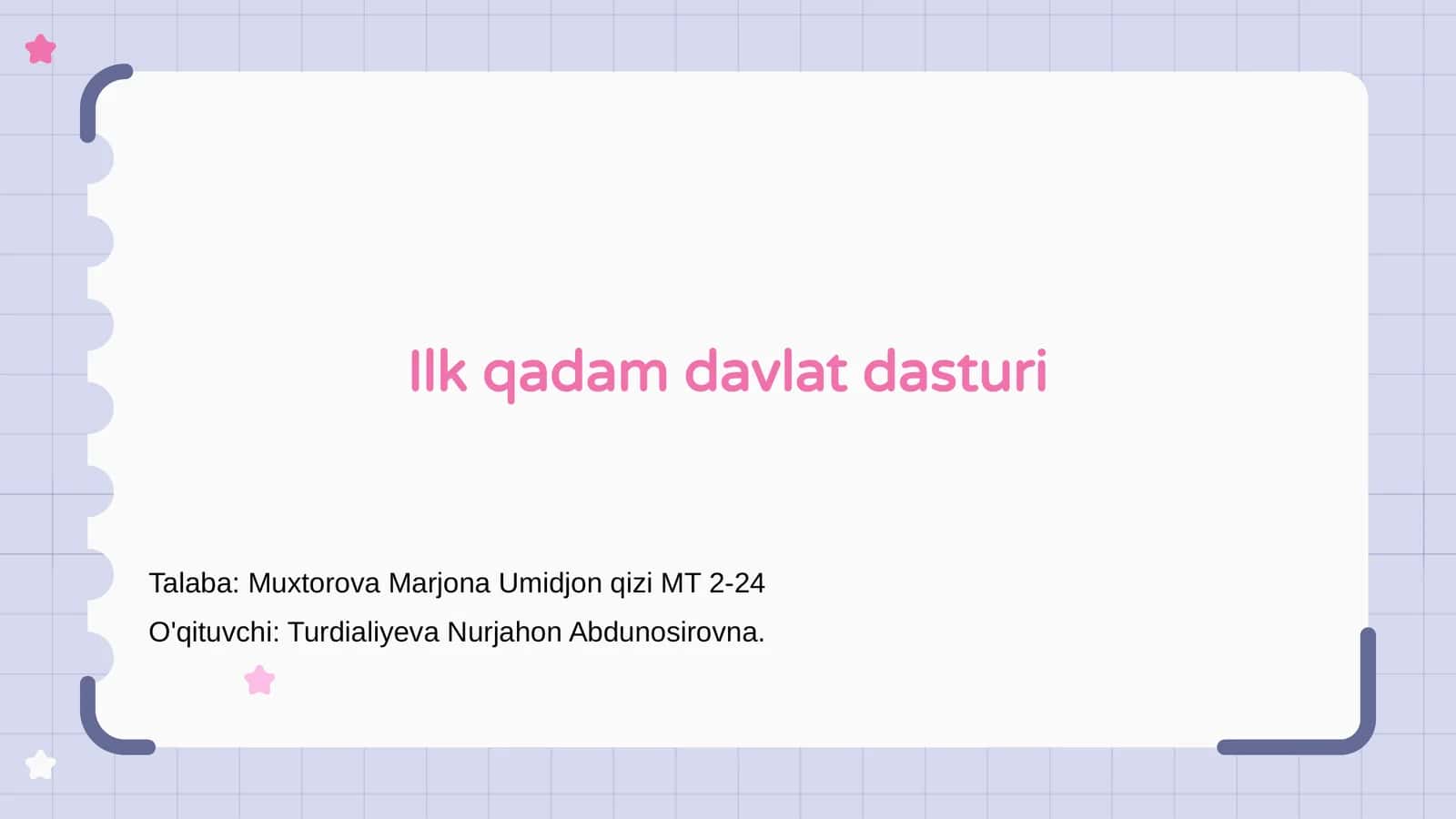 Ilk qadam davlat dasturi 1
