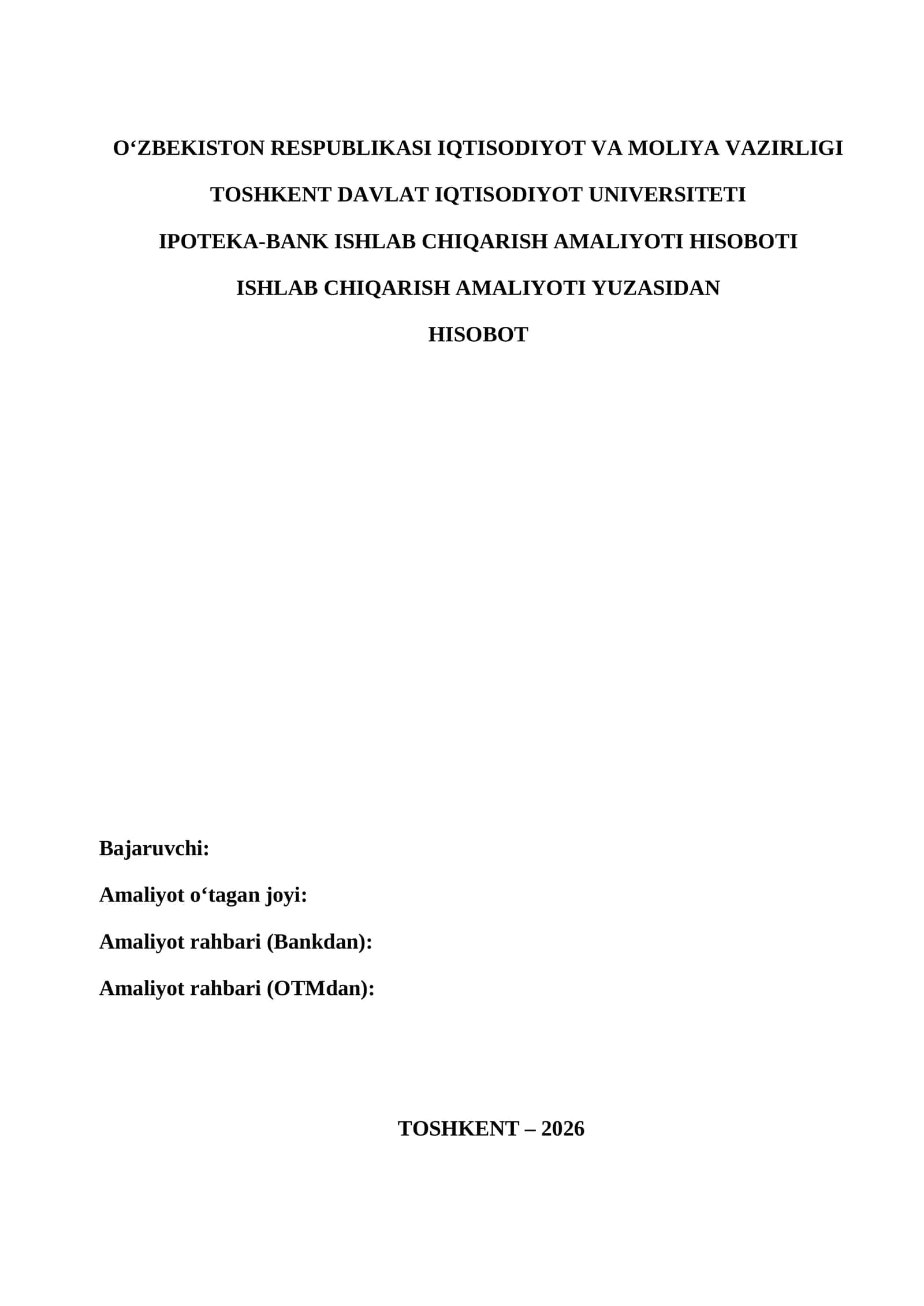 IPOTEKA-BANK  AMALIYOTI HISOBOTI 2026 yil 1