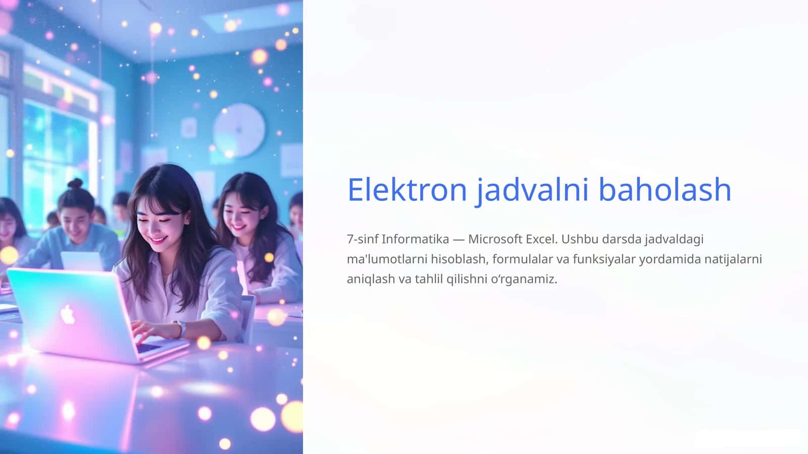 Elektron jadvalni baholash 1