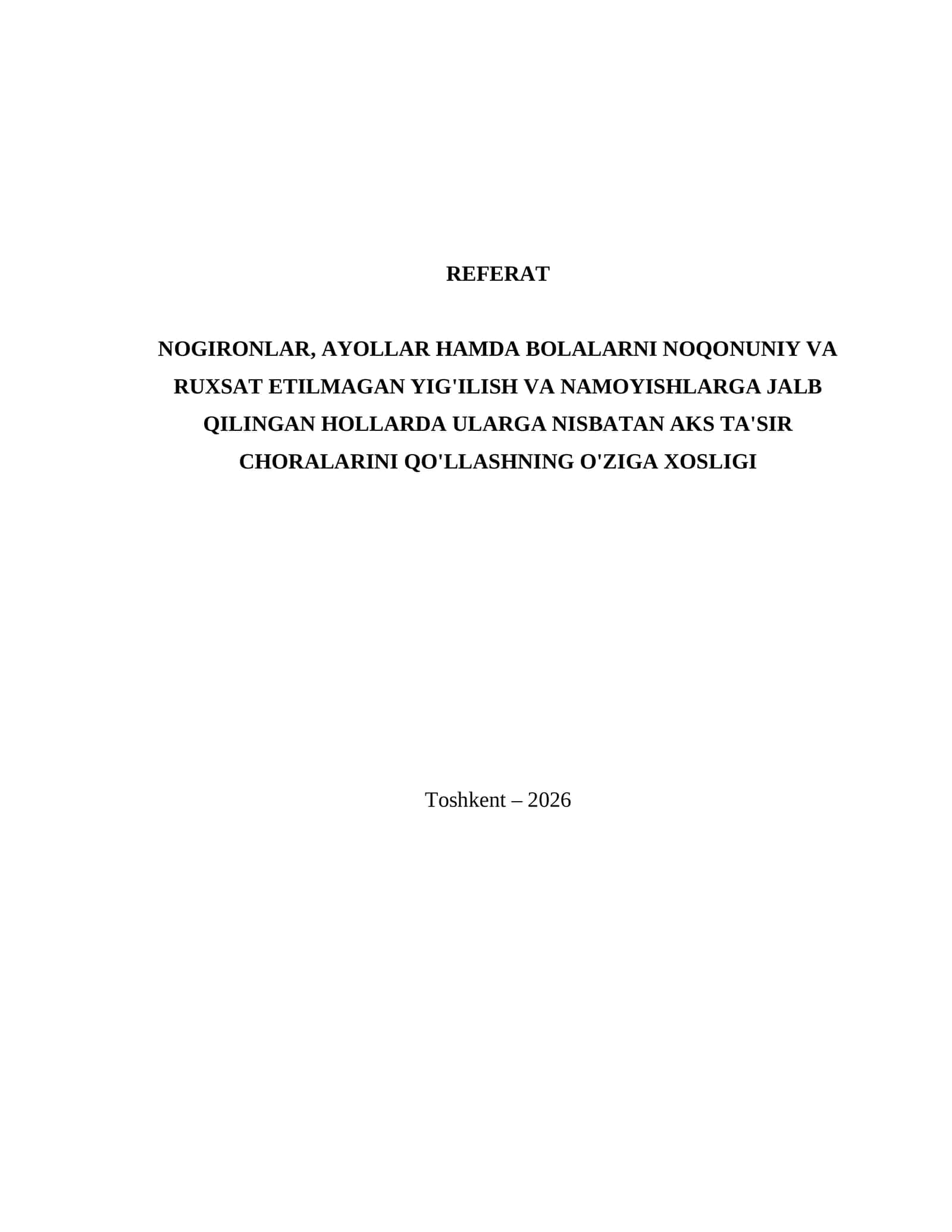 Noqonuniy Yig'ilishlar Va Namoyishtlar 1