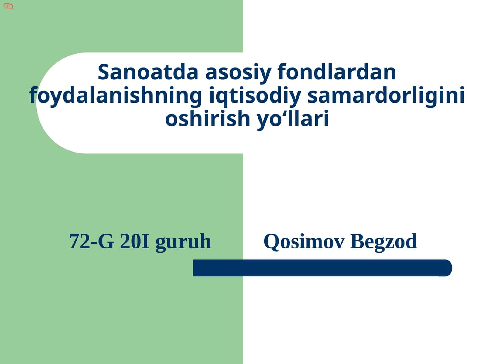 Korxona fondlarining tasnifi 1