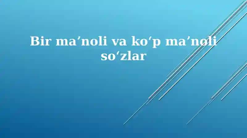 Sinonimiya va Polisemiya