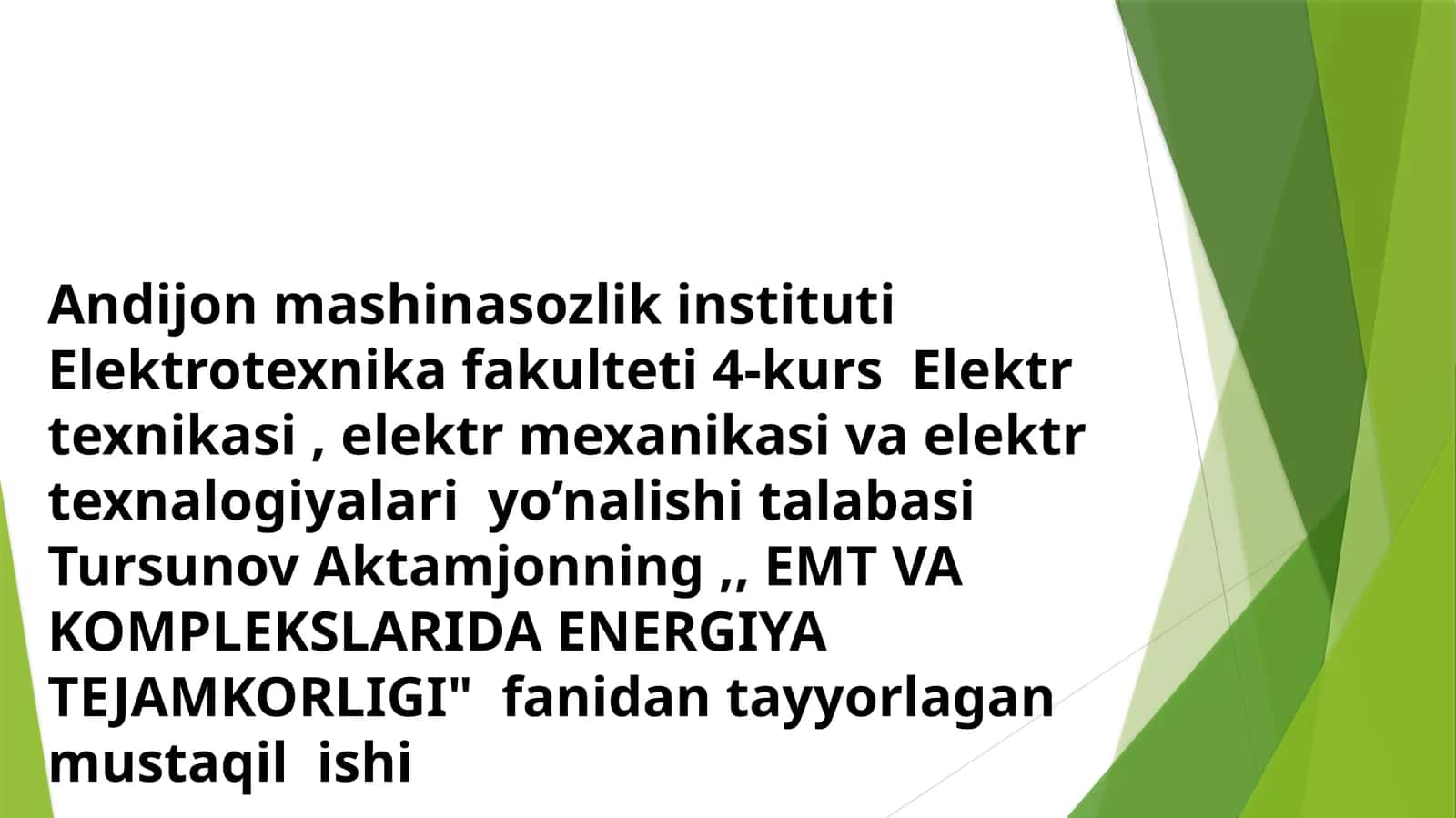 Elektromobillar vositasida energiya sarfini kamaytirish 1