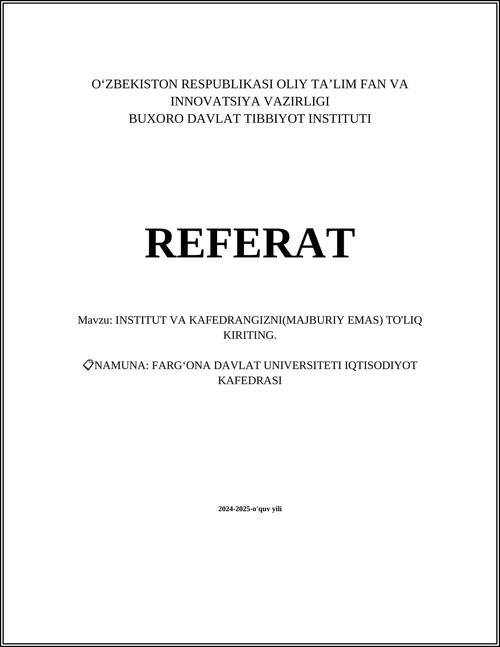 Farg‘ona Davlat Universiteti Biznes Boshqaruv Kafedrasi 1