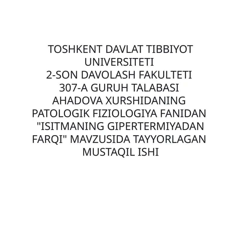 ISITMANING GIPERTERMIYADAN FARQI 1