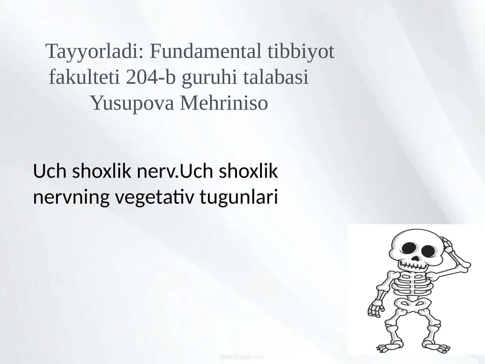 Uch shoxlik nervning vegetativ tugunlari 1