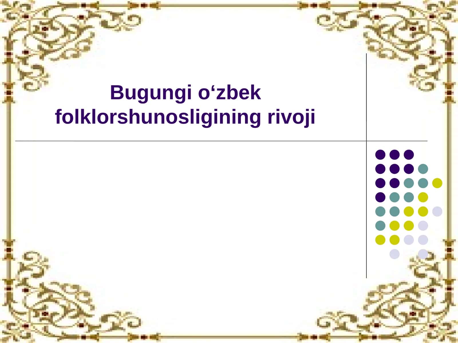 oʻzbek folklorshunosligining rivoji 1