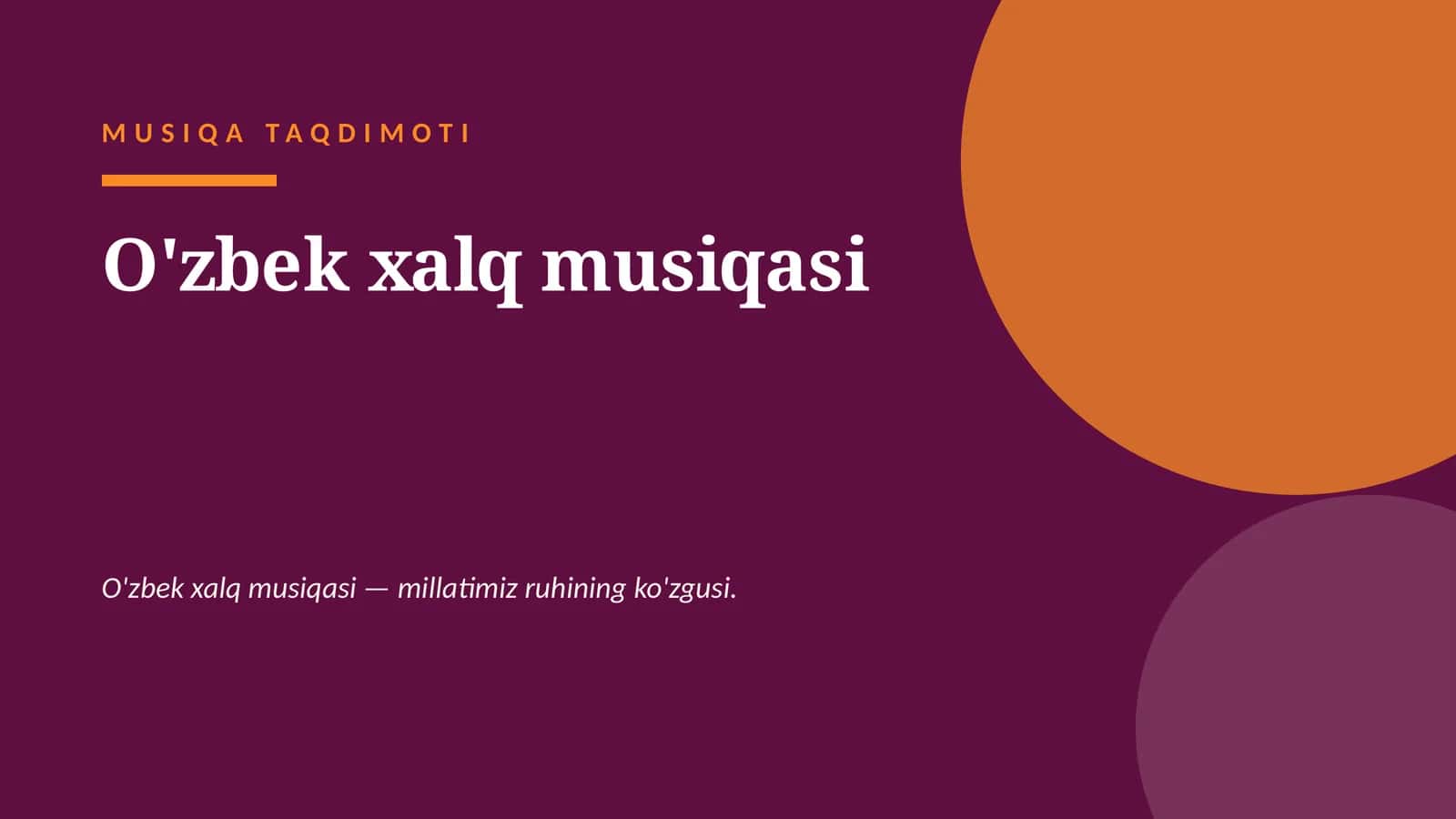 MUSIQA TAQDIMOTI 1