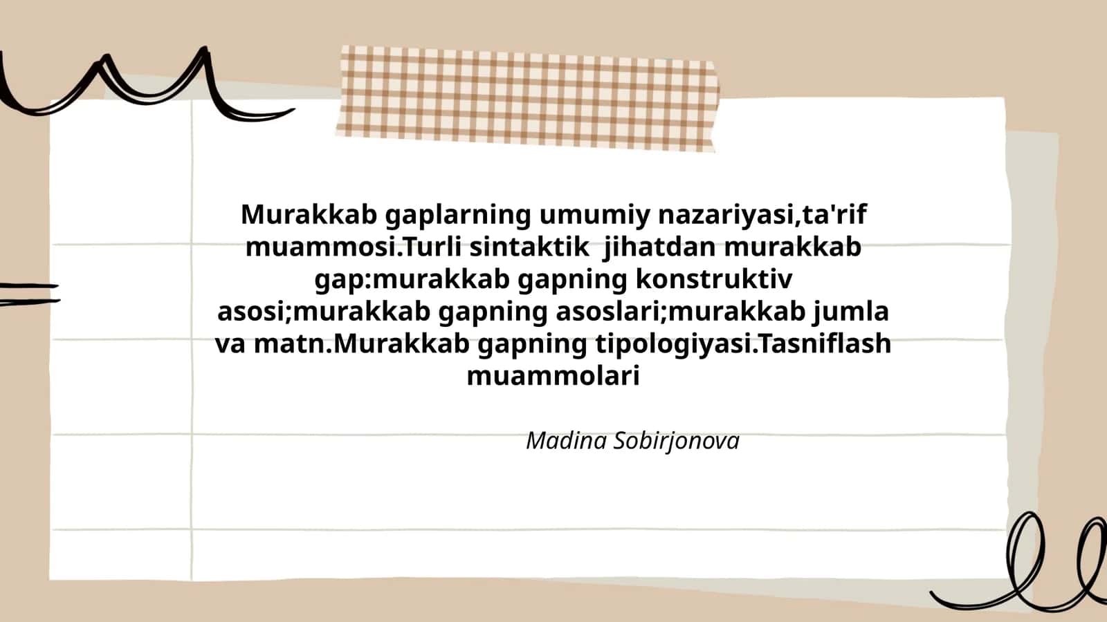 Murakkab gaplarning umumiy nazariyasi 1