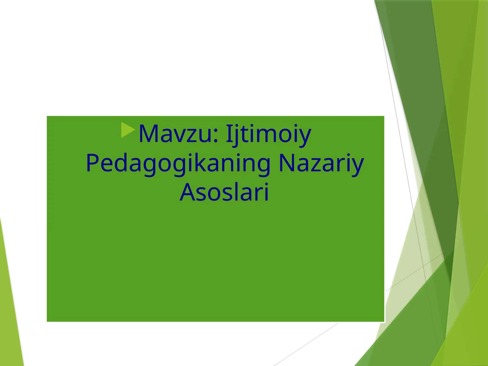Ijtimoiy Pedagogikaning Nazariy Asoslari 1