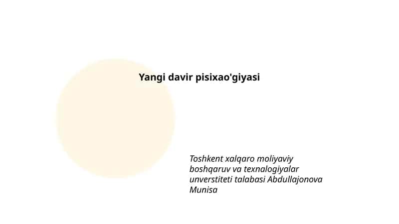 Yangi davir pisixao'giyasi 1