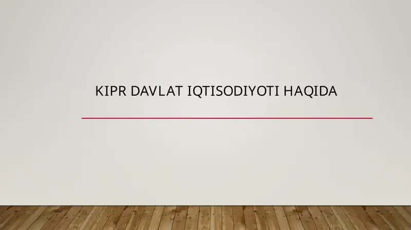 Kipr davlat iqtisodiyoti haqida 1
