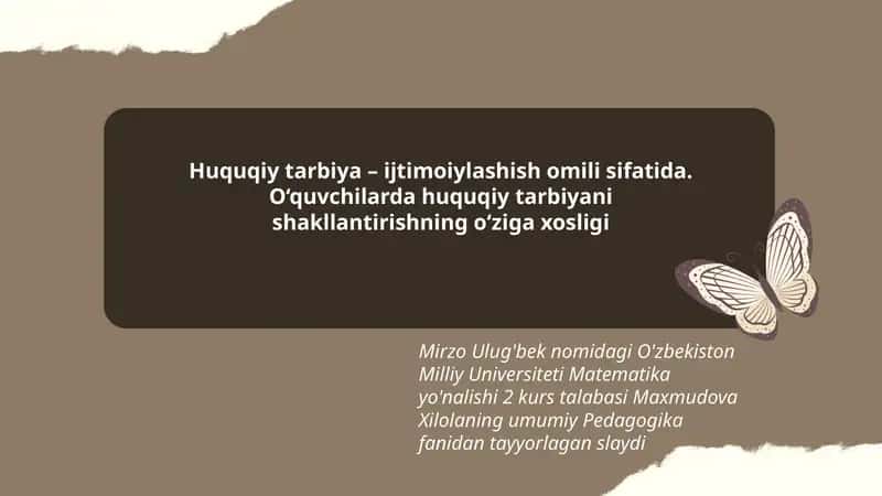Pedagogika fanidan tayyorlagan slayd 1