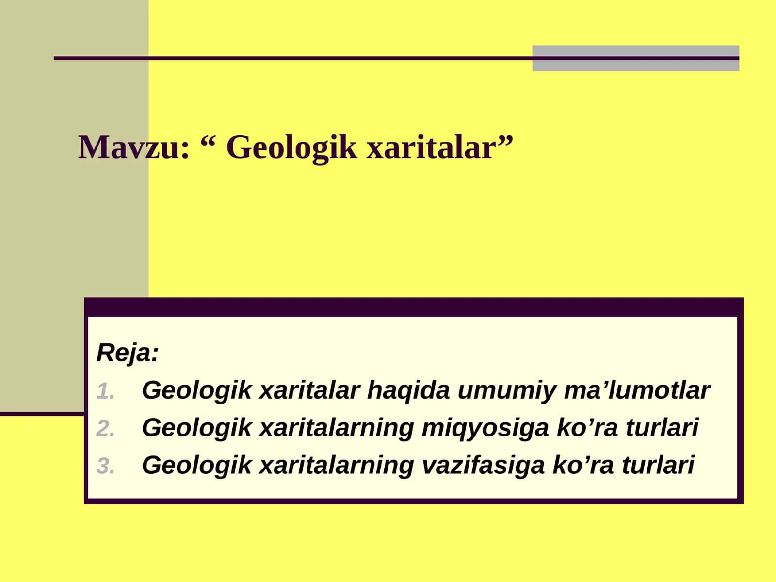 Geologik xaritalar 1