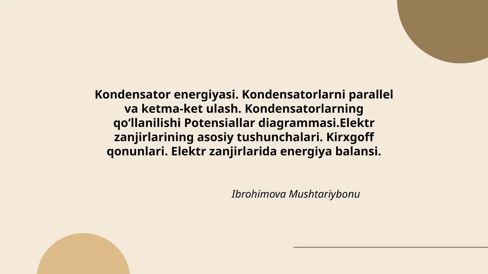 Kondensator energiyasi 1