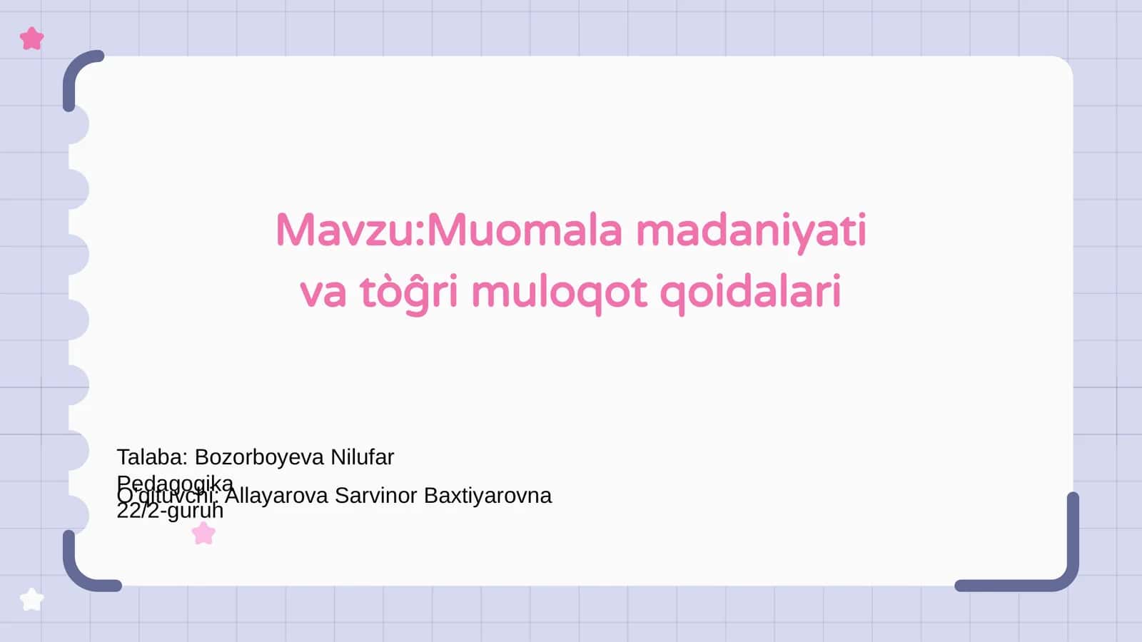 Muomala madaniyati va tòĝri muloqot qoidalari 1