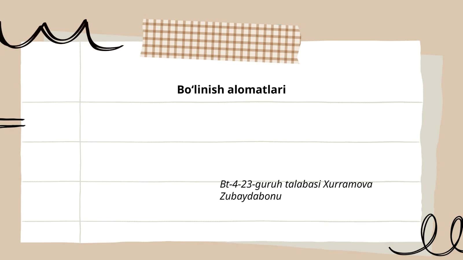 Boʻlinish alomatlari 1