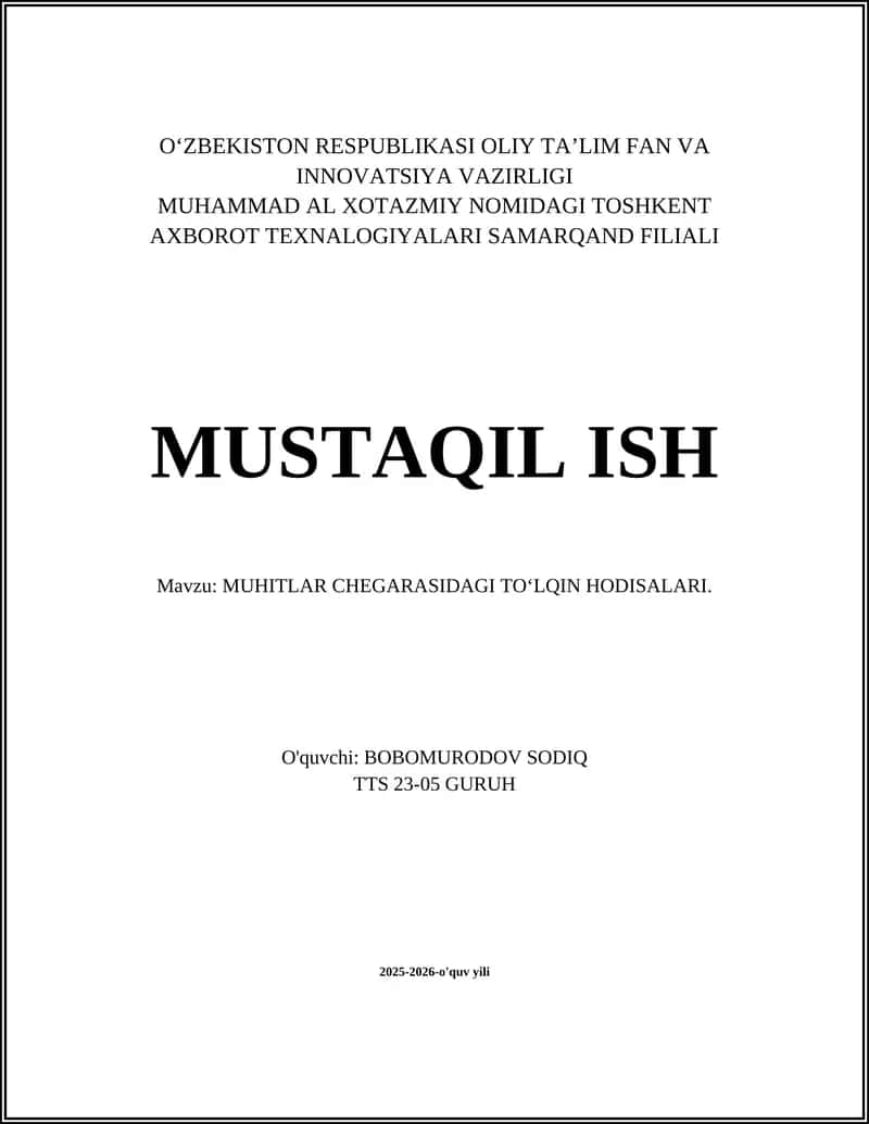 To‘lqinlarning muhit chegarasida aks etishi (refleksiya) 1