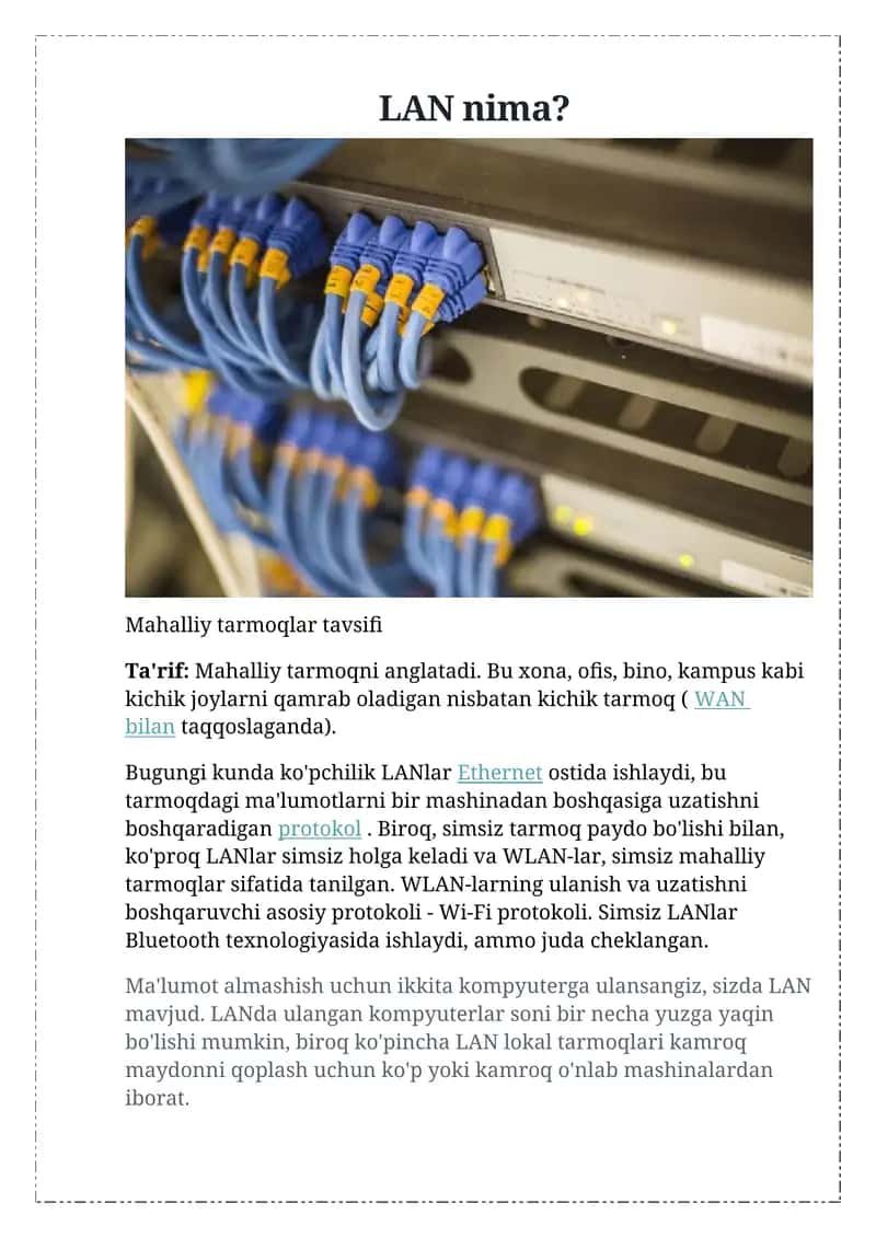 LAN nima? 1