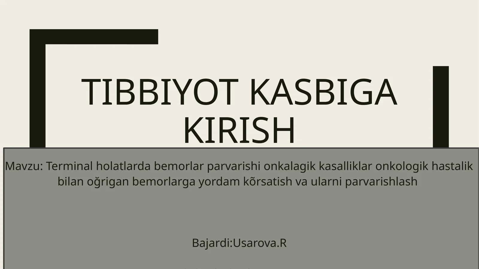 Terminal va Onkologik Bemorlar Parvarishi 1