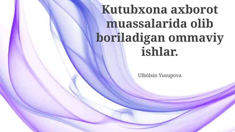 Jamoatchilik bilan ishlash 1