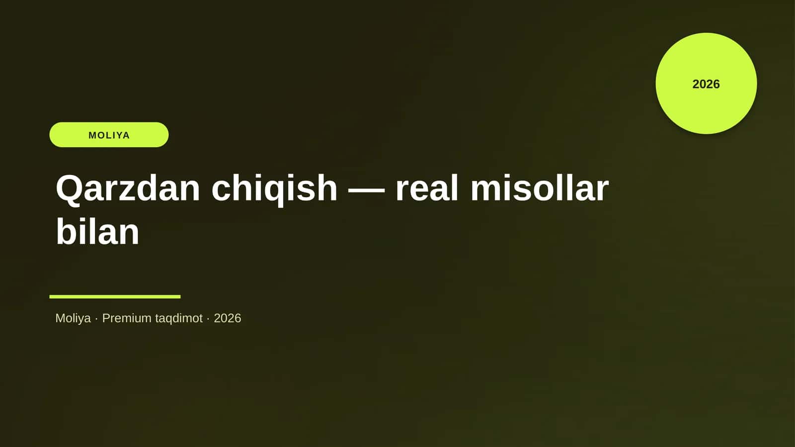 Qarzdan chiqish — real misollar bilan 1