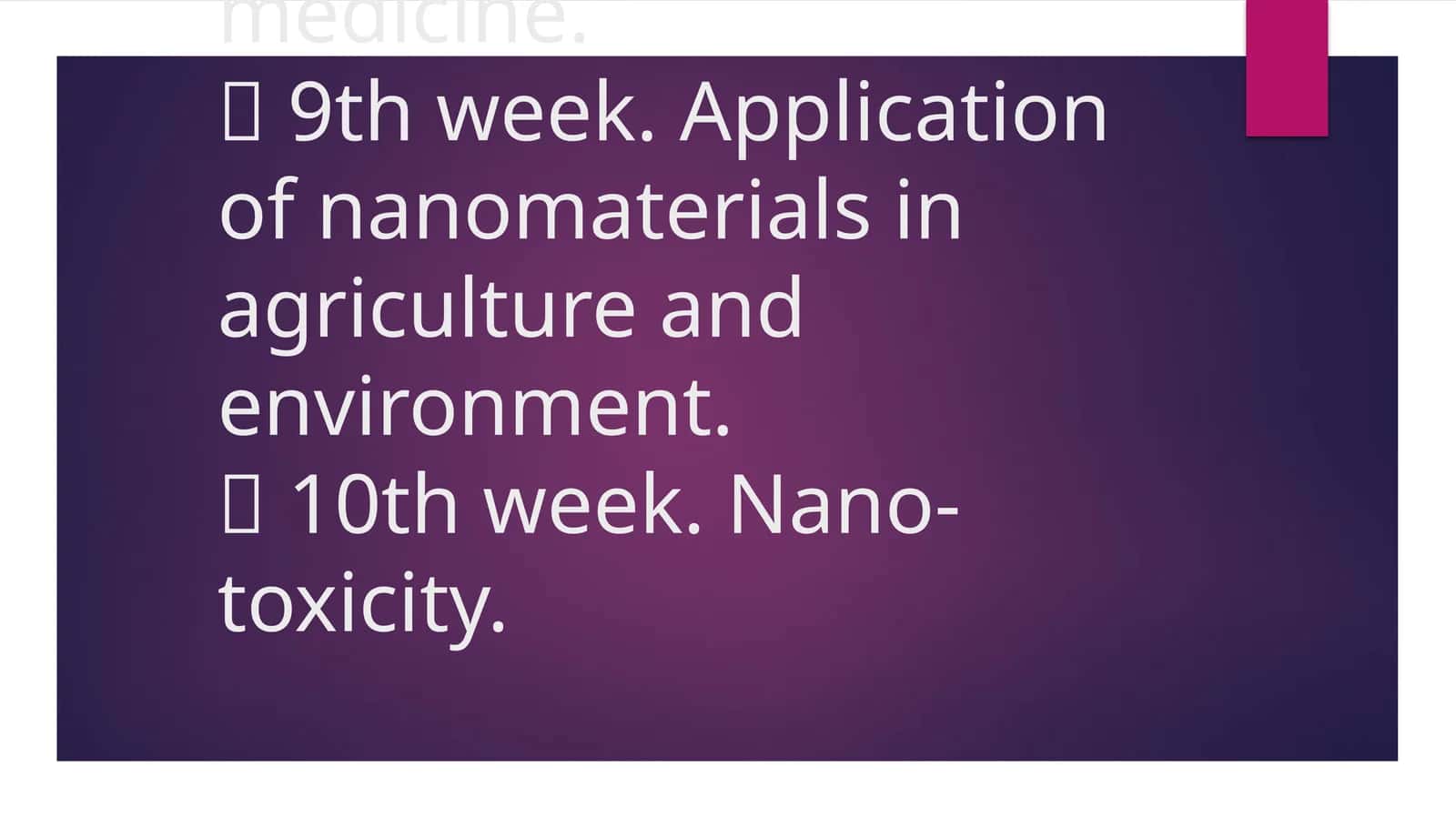 Nanotechnology Course 1