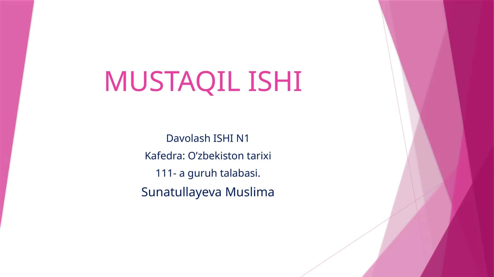 Islom madaniyatining tarkib topishi va rivojlanishi 1