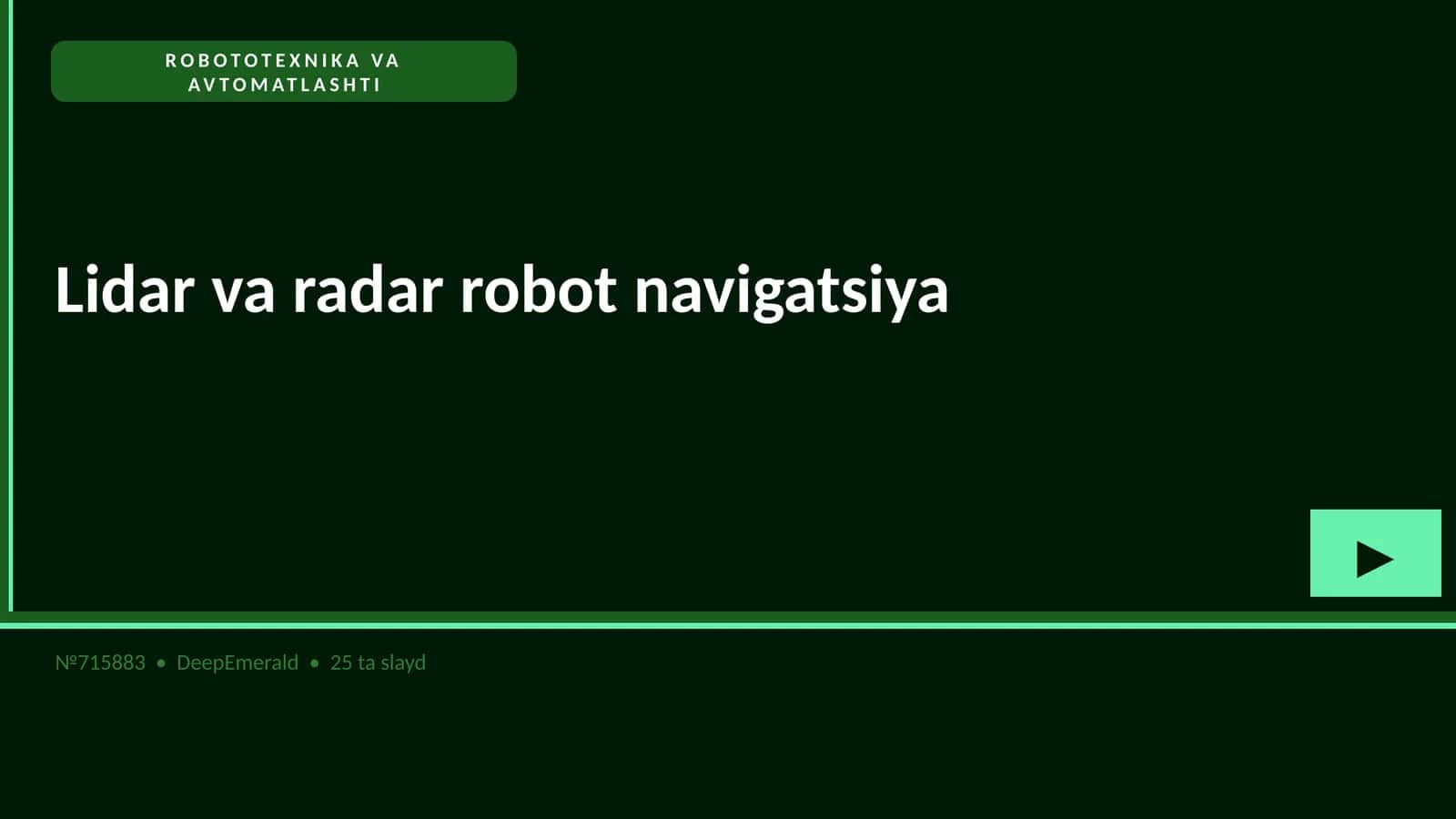 Lidar va radar robot navigatsiya 1