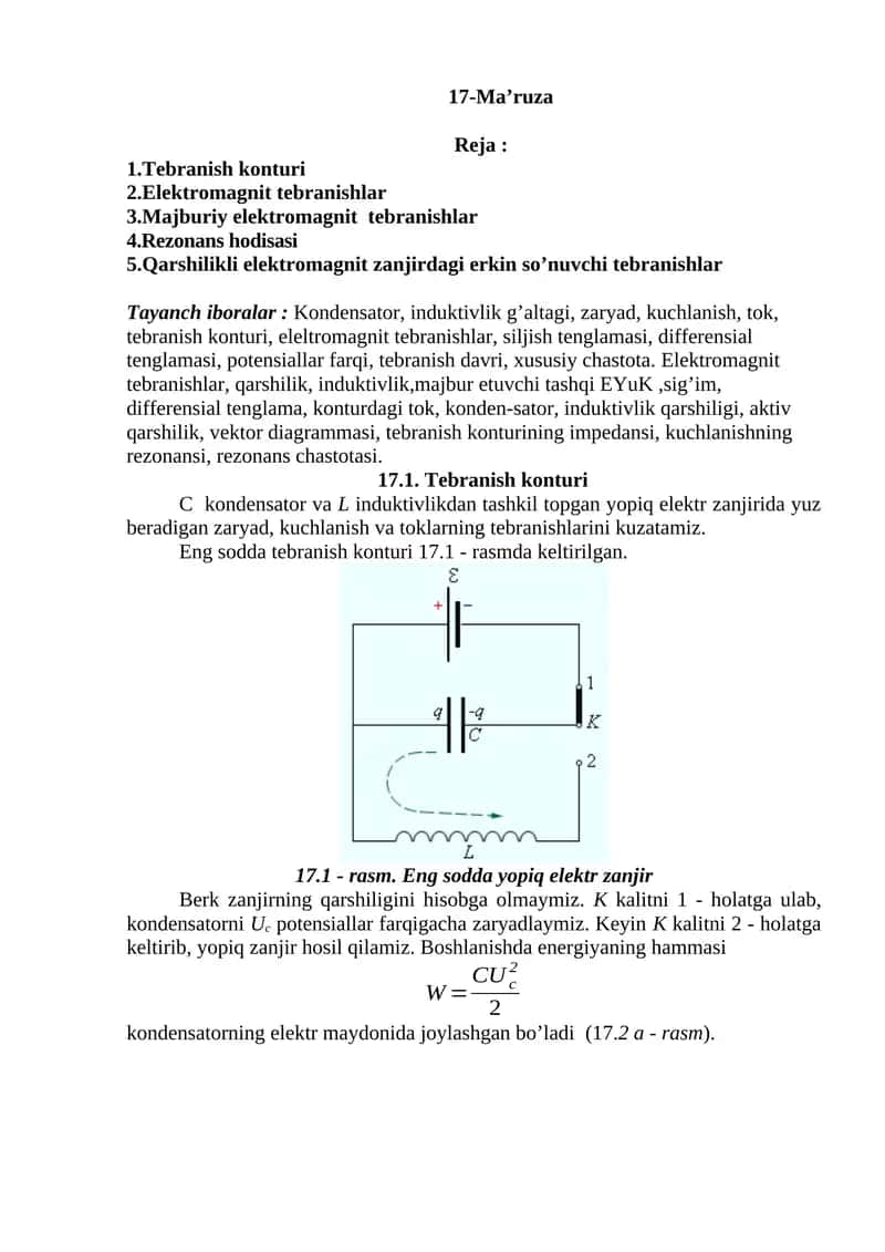 Tebranish konturi 1