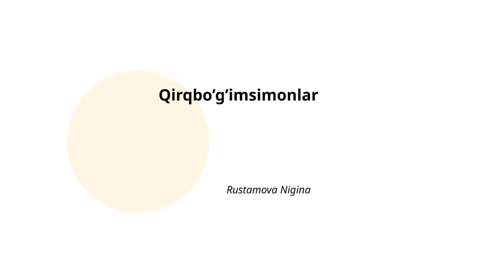 Qirqbo’g’imsimonlar 1