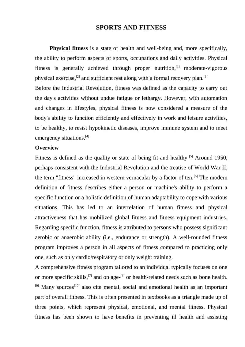 Physical Fitness 1