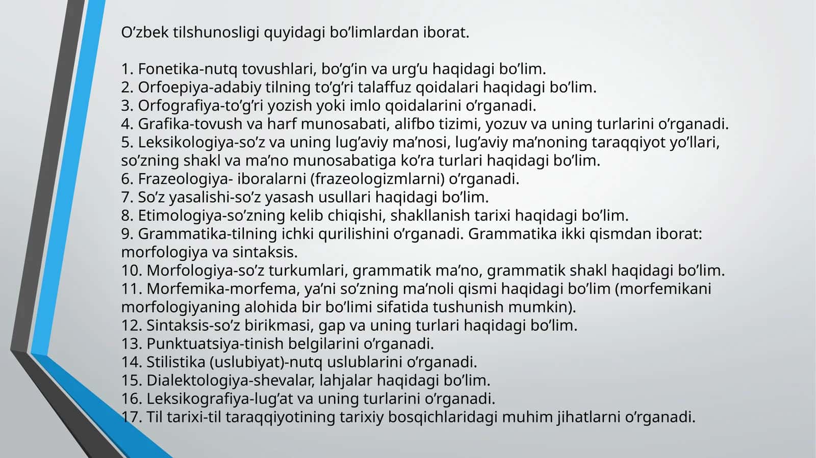 O'zbek tilshunosligi (Uzbek Linguistics) 1