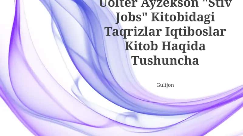 "Stiv Jobs" Kitobidagi Taqrizlar 1