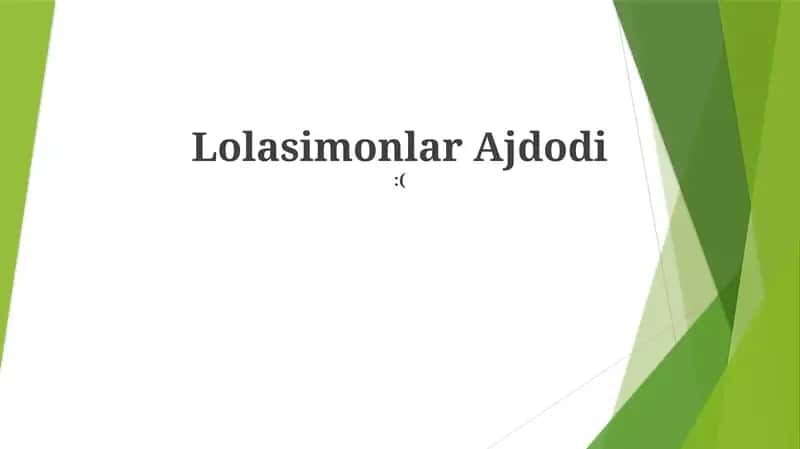 Lolasimonlar Ajdodi 1